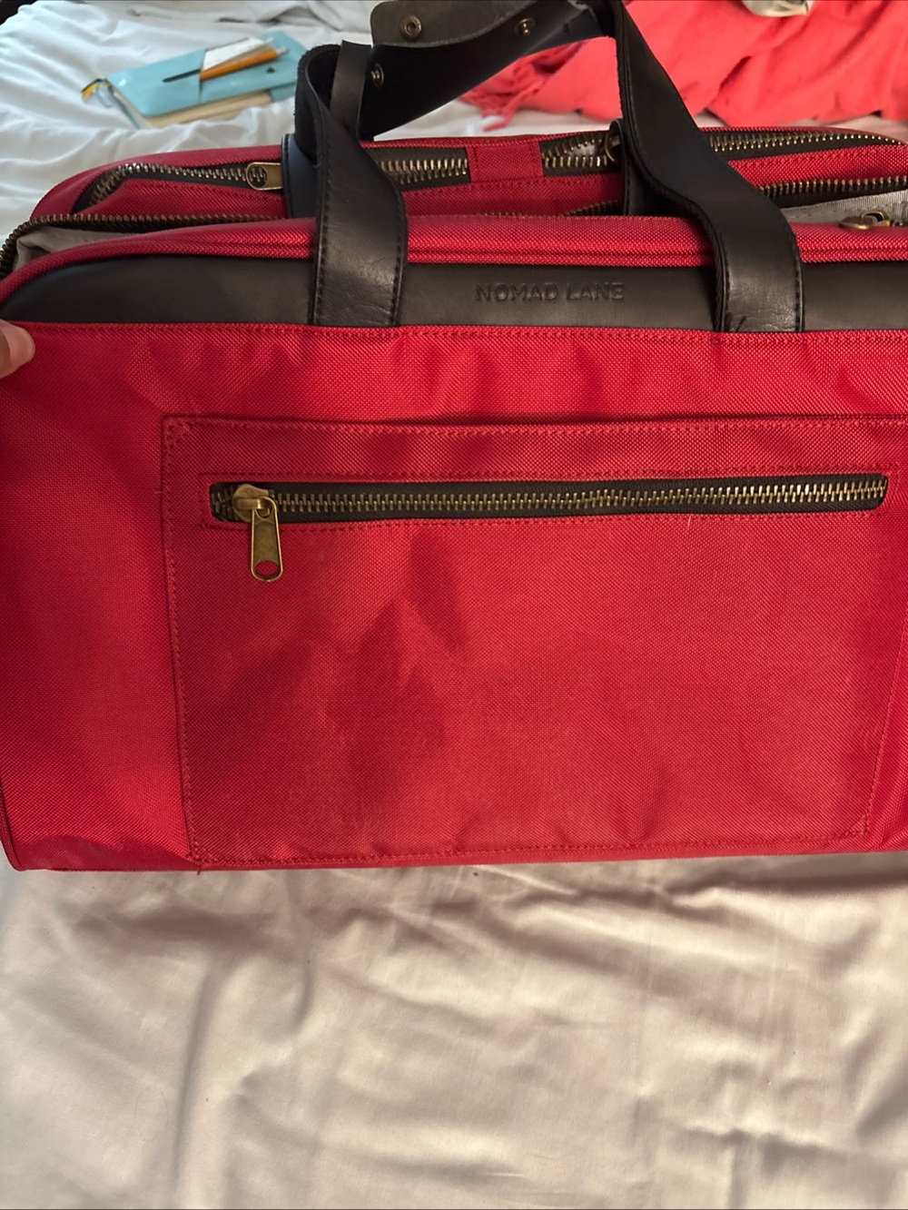 Nomad Lane Bento Bordeaux Berry Red Carry-On Duffel Bag Travel Suitcase + Cases - Picture 13 of 13